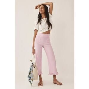 NWT Maeve The Colette Ruffle-hem Cropped Wide-leg Pants Sz 24Tall Lilac #8B507